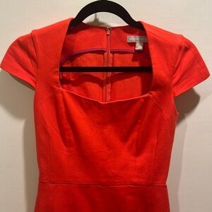 Vintage Banana Republic Short Sleeve Sloan Dress in Lava, Size 2P